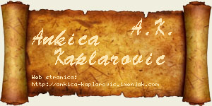 Ankica Kaplarović vizit kartica